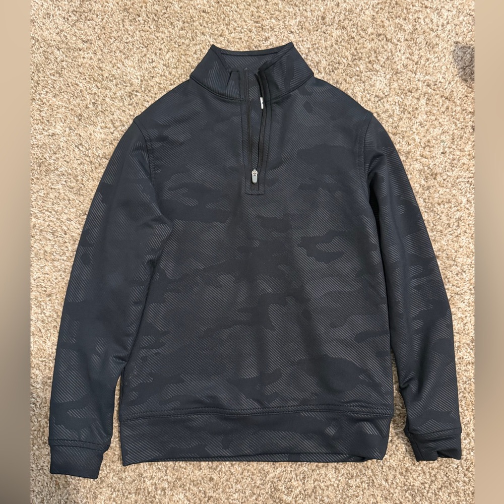 Peter Millar Charcoal Camouflage Quarter-Zip Sweater